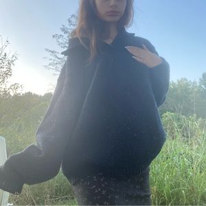 Purple Speckled Dark Blue Pullover